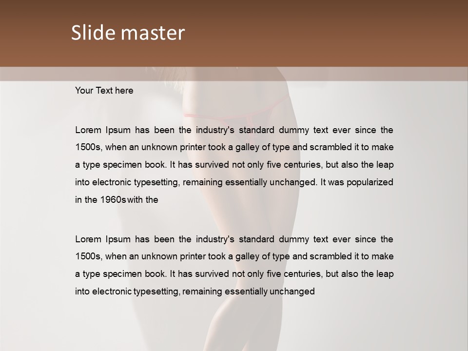 Cute Breasts Seduction PowerPoint Template