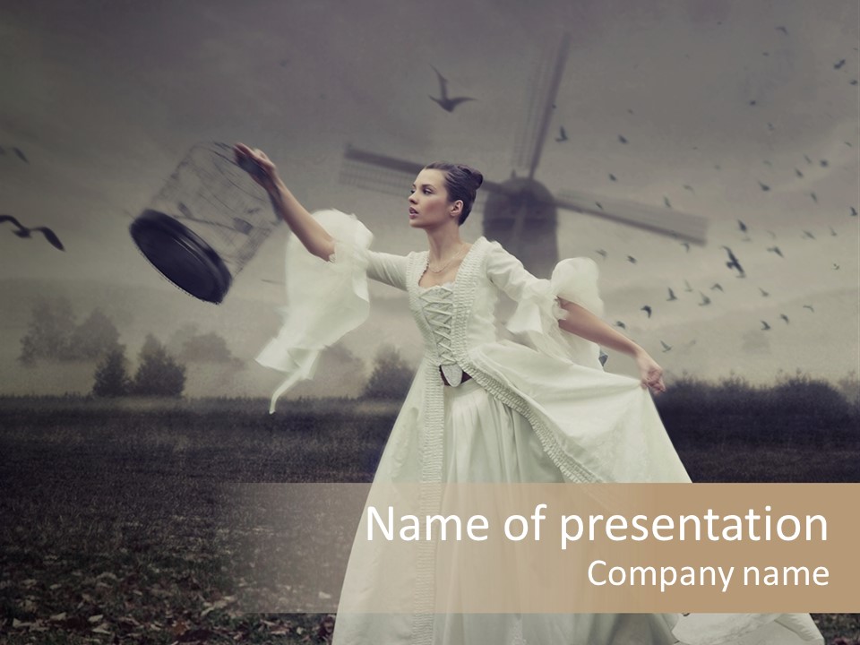 Dress Beautiful Young PowerPoint Template