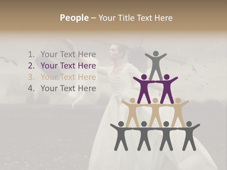 Dress Beautiful Young PowerPoint Template