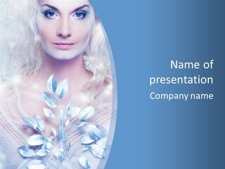 Makeup Blue Tenderness PowerPoint Template