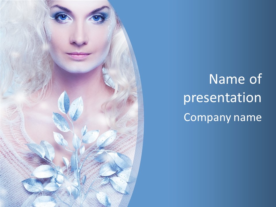 Makeup Blue Tenderness PowerPoint Template