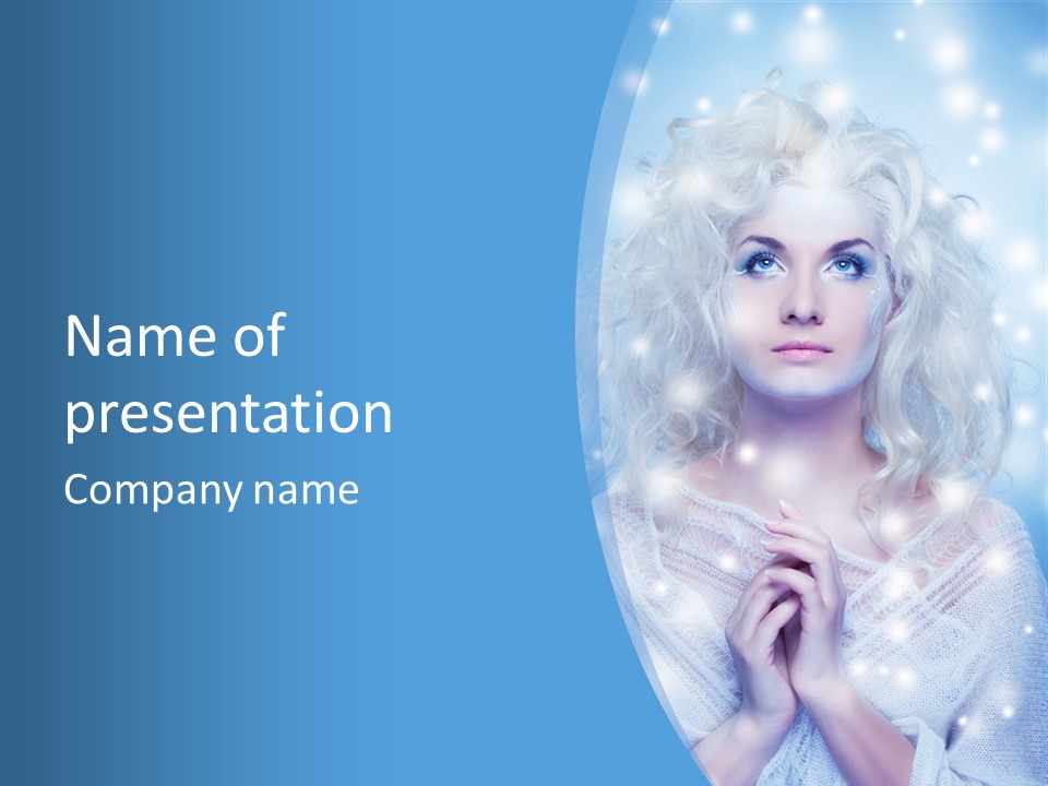 Portrait Fairy Snow PowerPoint Template