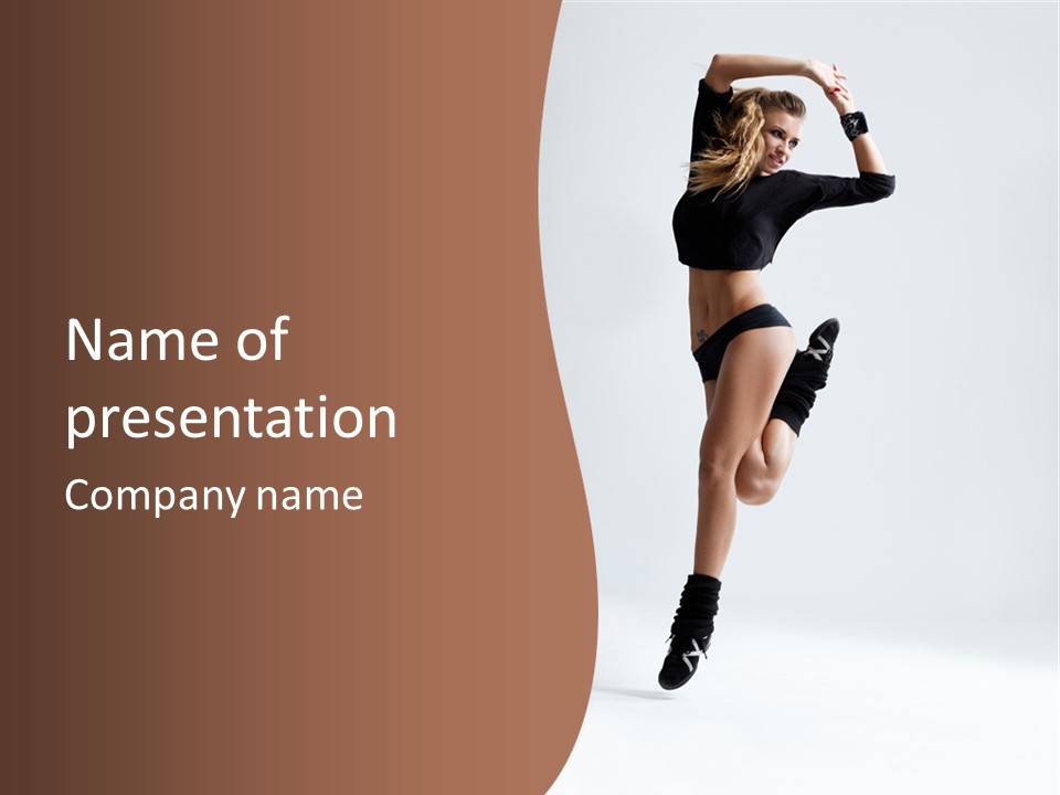 Girl Jump Beautiful PowerPoint Template