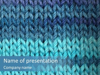 Woolen Blue Background PowerPoint Template