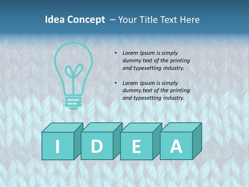 Woolen Blue Background PowerPoint Template