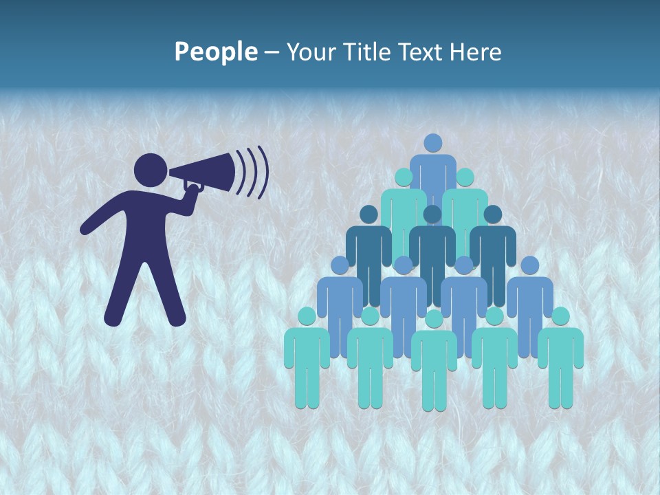 Woolen Blue Background PowerPoint Template