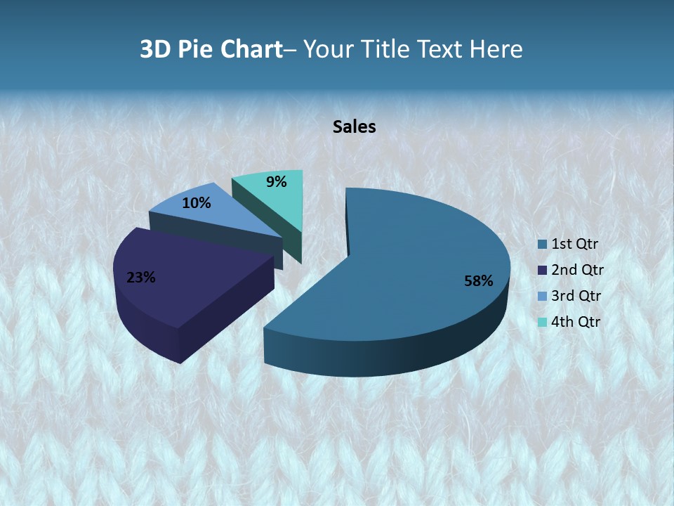 Woolen Blue Background PowerPoint Template
