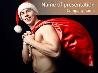 Black Handsome Nude PowerPoint Template