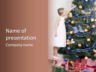 Daughter Santa Star PowerPoint Template