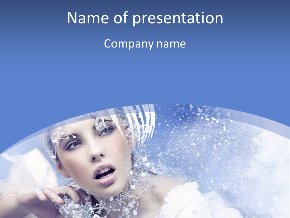 Lady Winter Feather PowerPoint Template