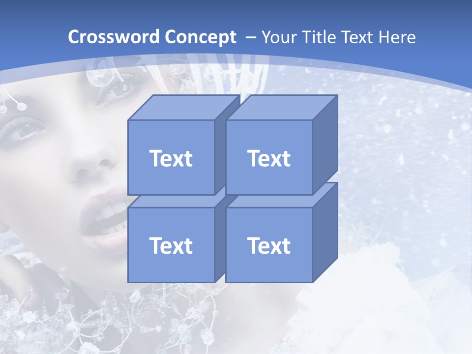 Lady Winter Feather PowerPoint Template