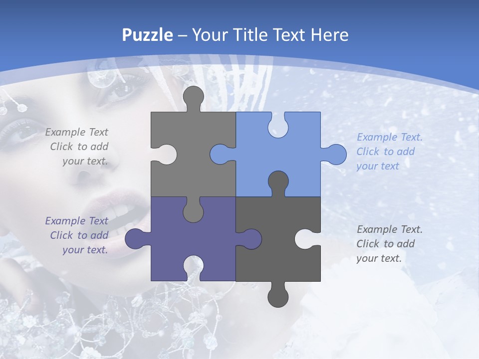 Lady Winter Feather PowerPoint Template