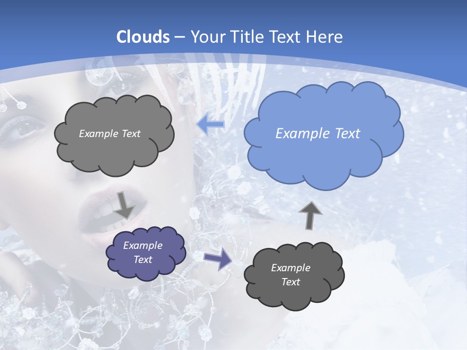 Lady Winter Feather PowerPoint Template