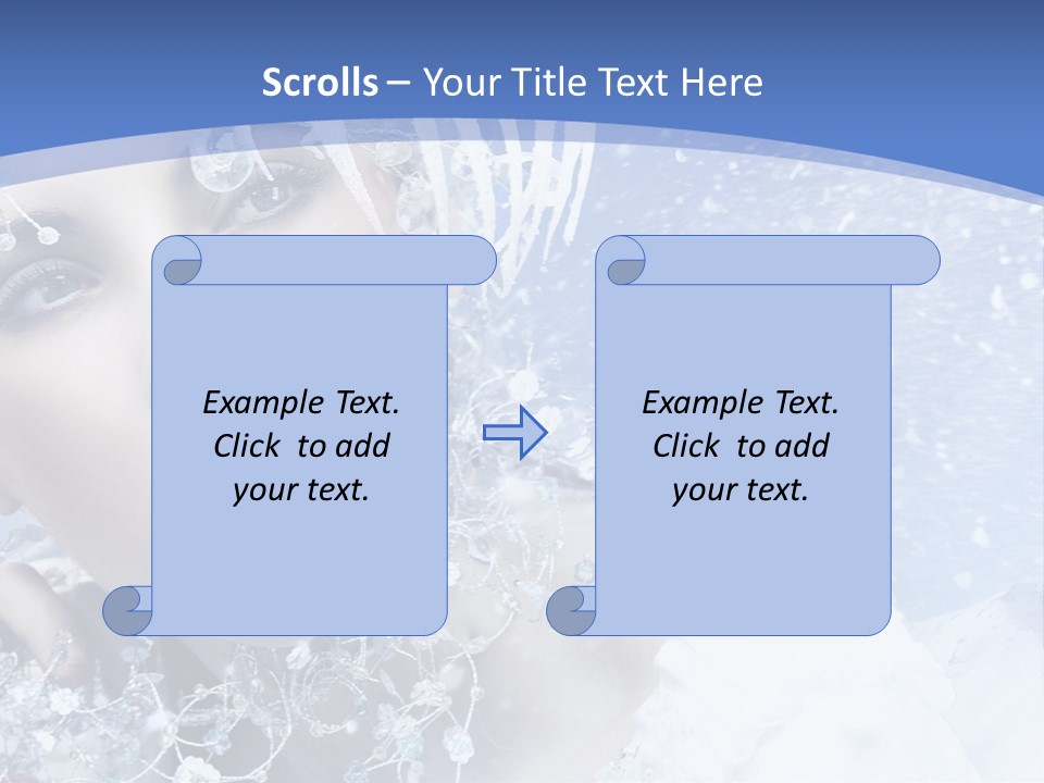 Lady Winter Feather PowerPoint Template