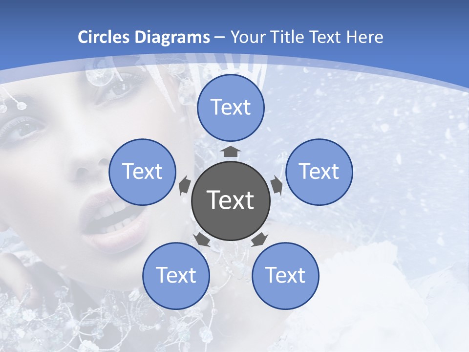 Lady Winter Feather PowerPoint Template