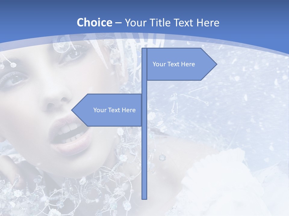 Lady Winter Feather PowerPoint Template