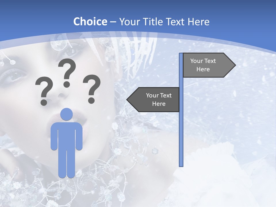 Lady Winter Feather PowerPoint Template