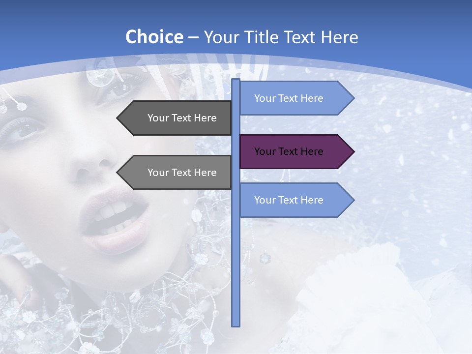 Lady Winter Feather PowerPoint Template