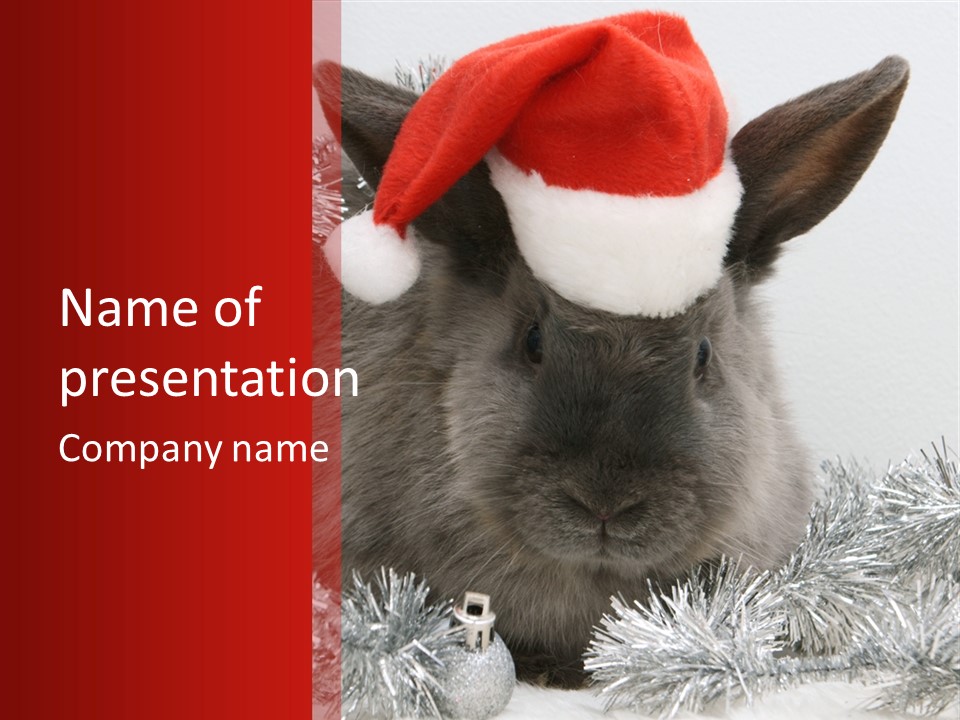 Animal Santa White PowerPoint Template