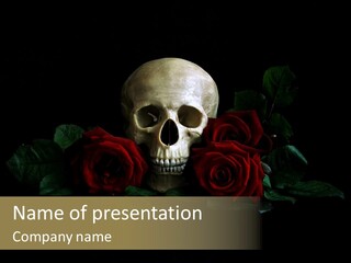 Outline Funeral Plant PowerPoint Template