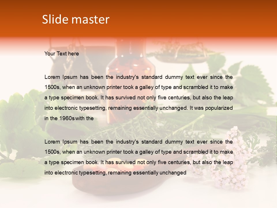 Mortar Medicinal Plantain PowerPoint Template