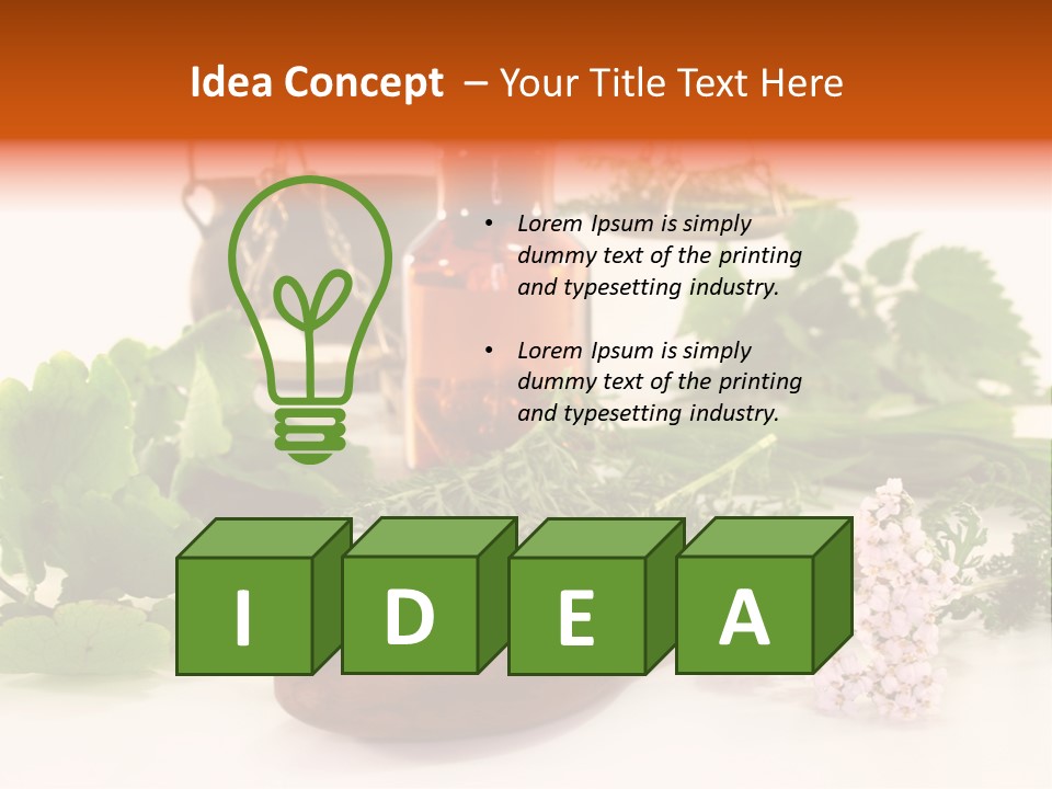 Mortar Medicinal Plantain PowerPoint Template