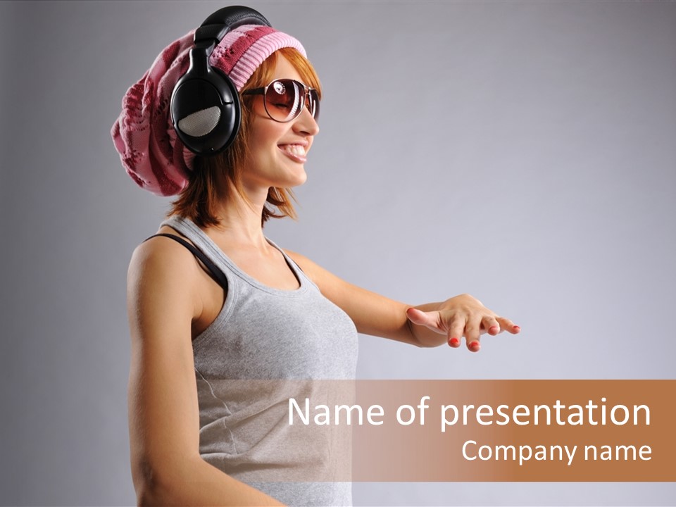 Break Dance Style Female PowerPoint Template