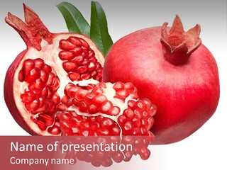 Isolated Pomegranate Background PowerPoint Template