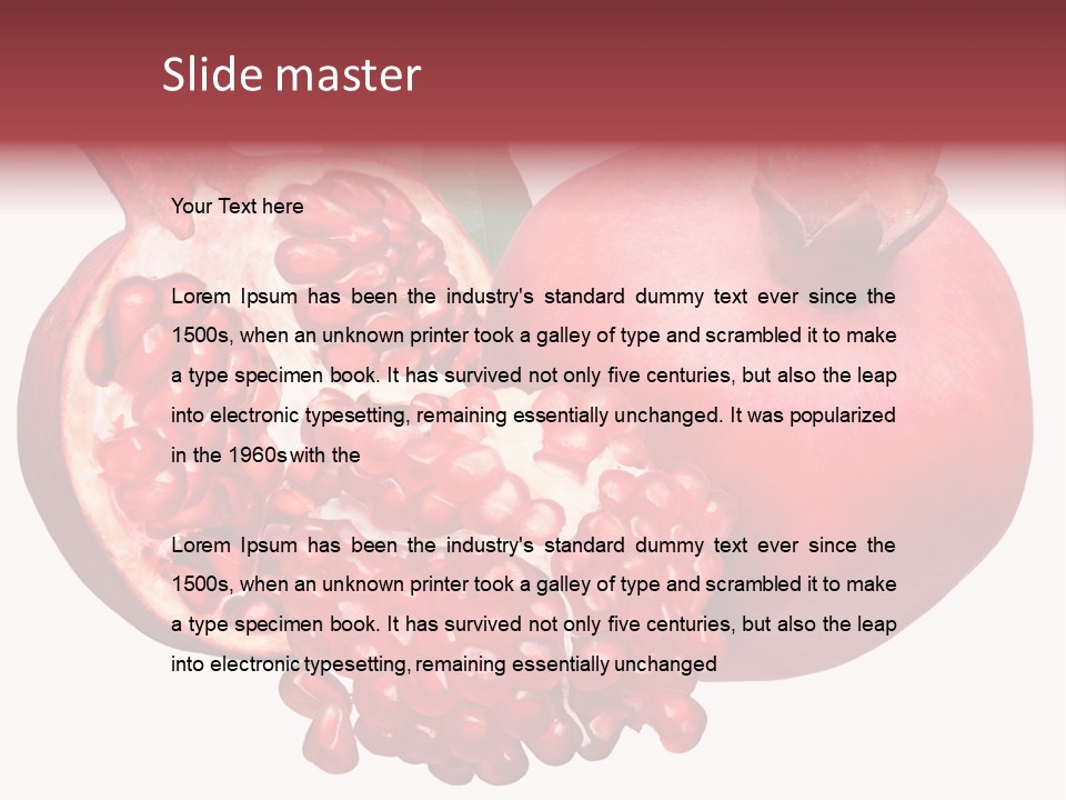 Isolated Pomegranate Background PowerPoint Template