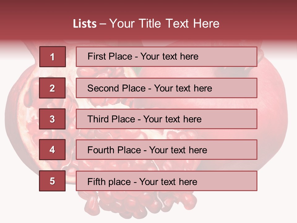 Isolated Pomegranate Background PowerPoint Template