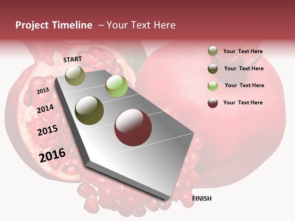 Isolated Pomegranate Background PowerPoint Template