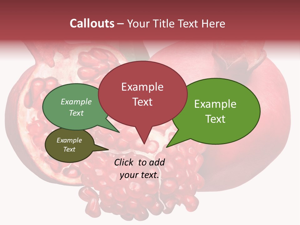 Isolated Pomegranate Background PowerPoint Template