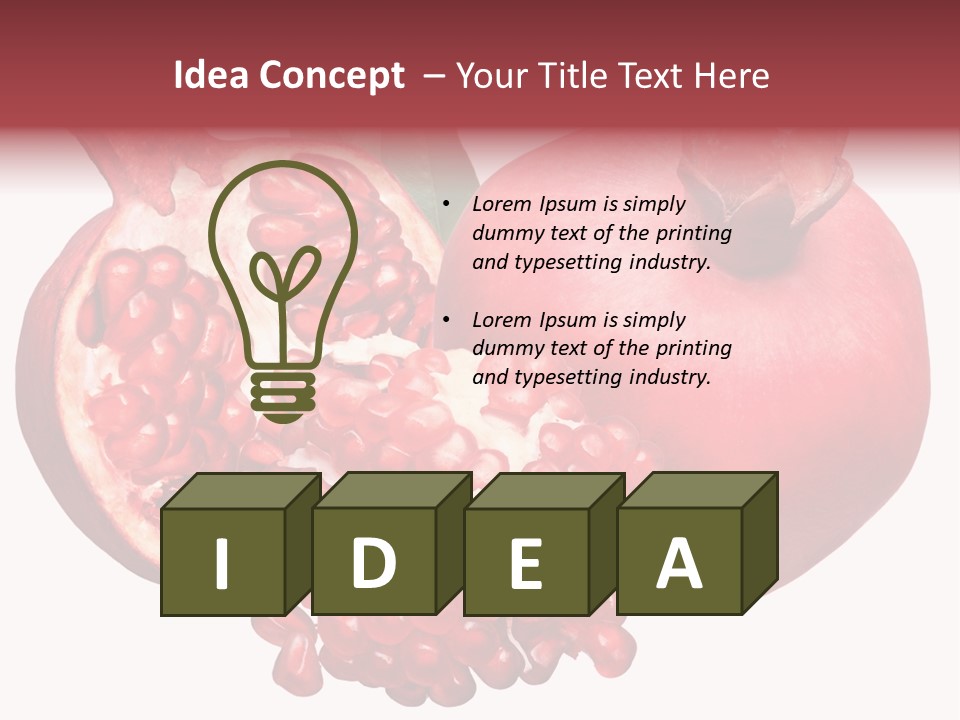 Isolated Pomegranate Background PowerPoint Template