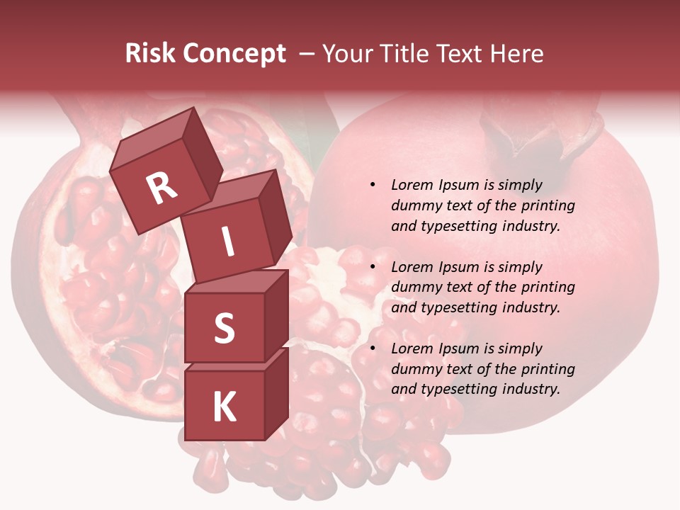 Isolated Pomegranate Background PowerPoint Template