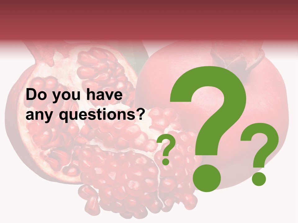 Isolated Pomegranate Background PowerPoint Template