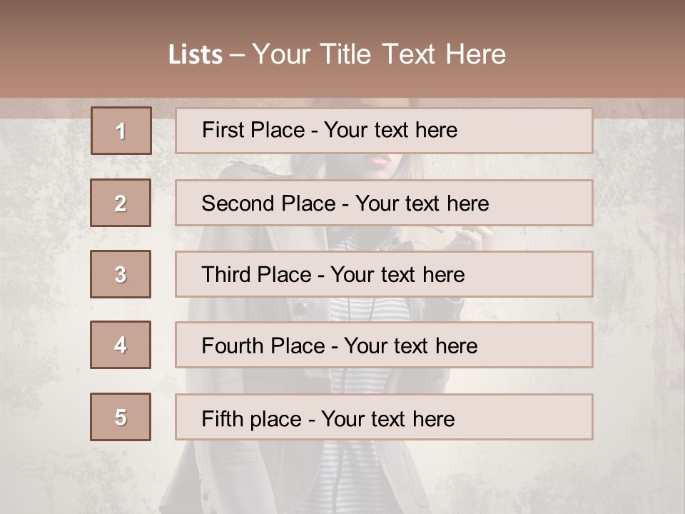 Grunge Music Headphones PowerPoint Template