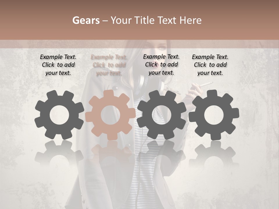 Grunge Music Headphones PowerPoint Template