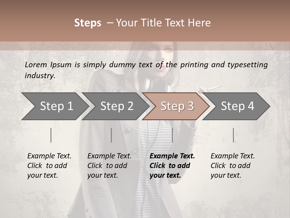 Grunge Music Headphones PowerPoint Template