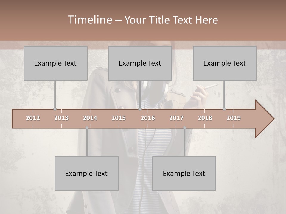Grunge Music Headphones PowerPoint Template