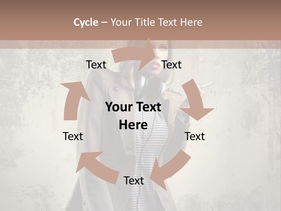 Grunge Music Headphones PowerPoint Template