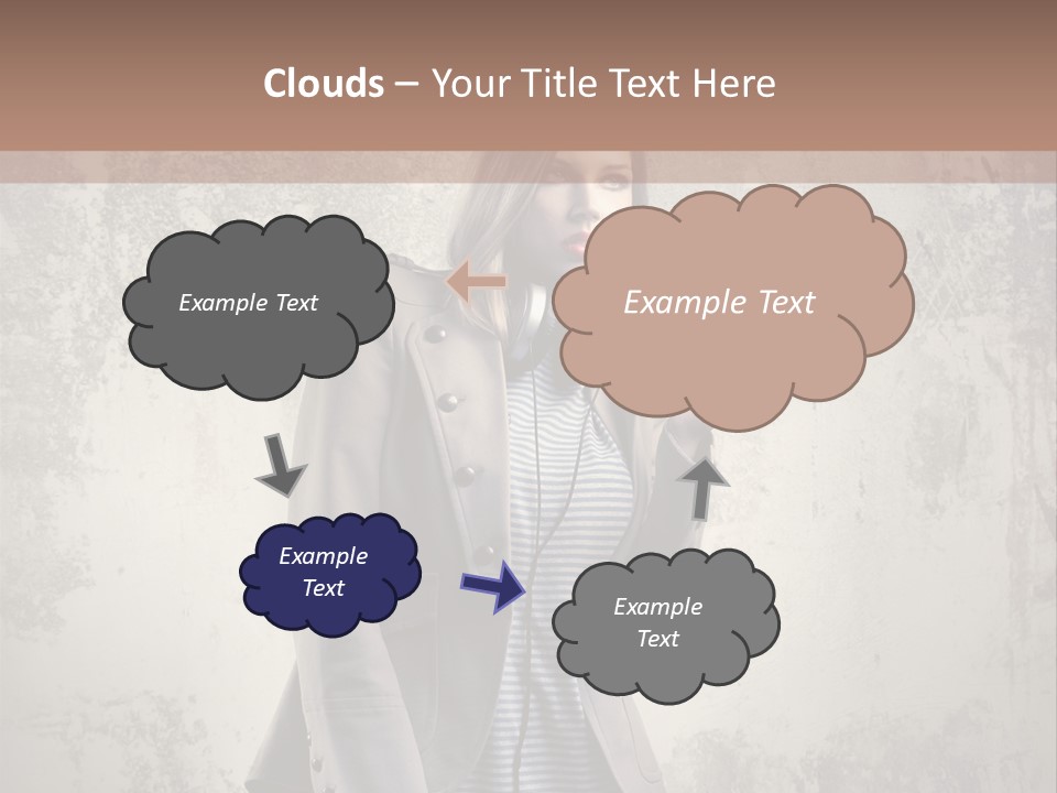 Grunge Music Headphones PowerPoint Template