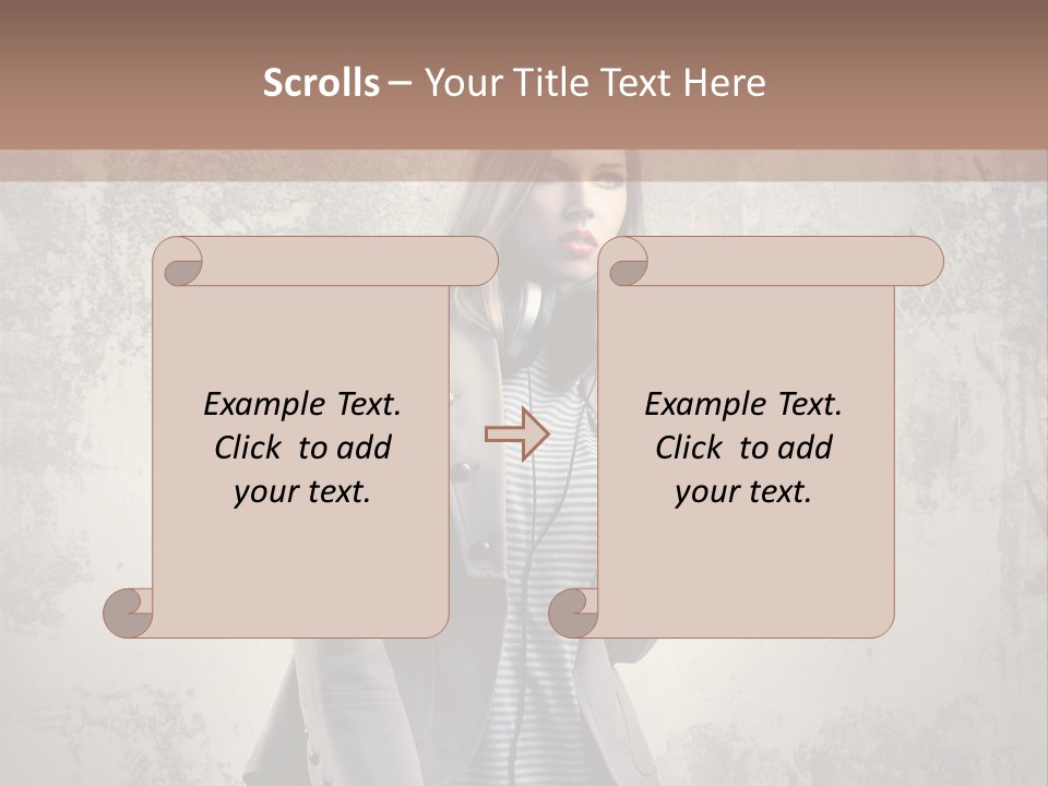 Grunge Music Headphones PowerPoint Template
