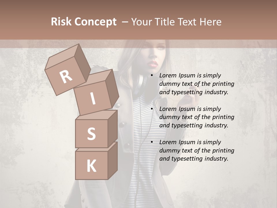 Grunge Music Headphones PowerPoint Template