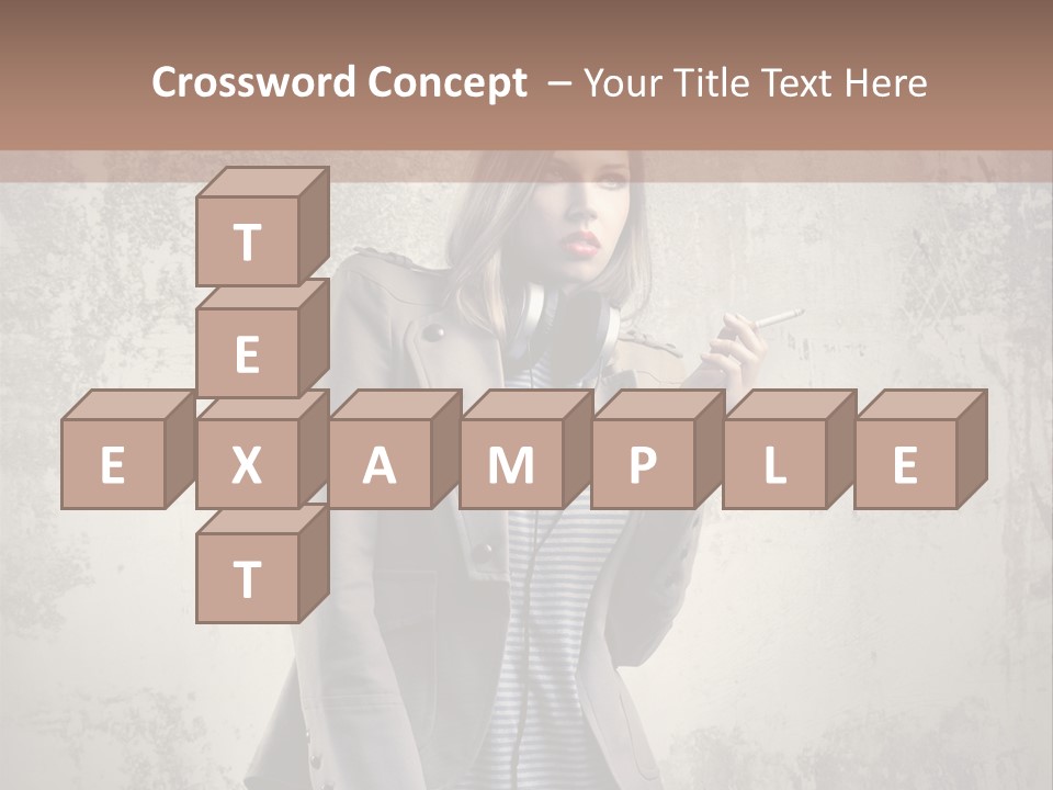 Grunge Music Headphones PowerPoint Template