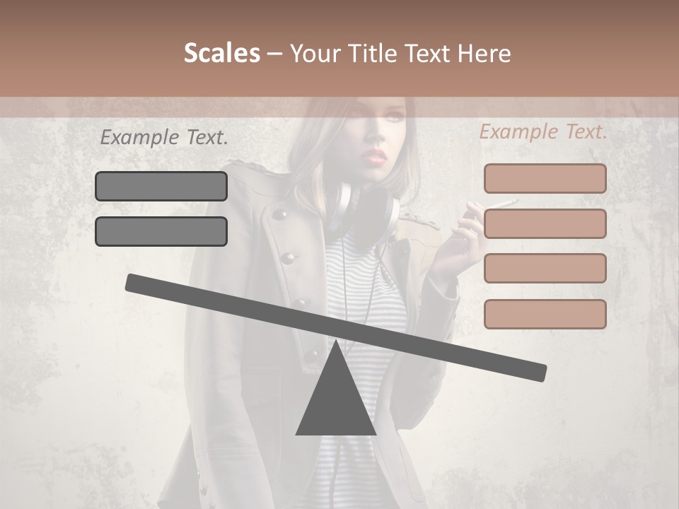 Grunge Music Headphones PowerPoint Template