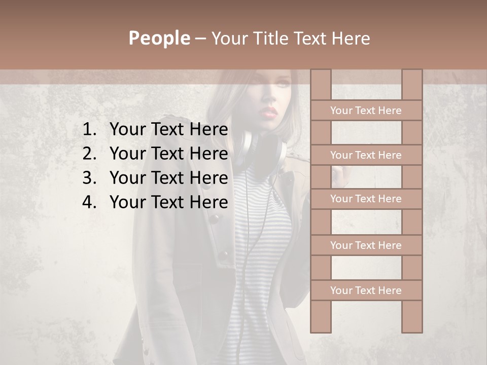 Grunge Music Headphones PowerPoint Template