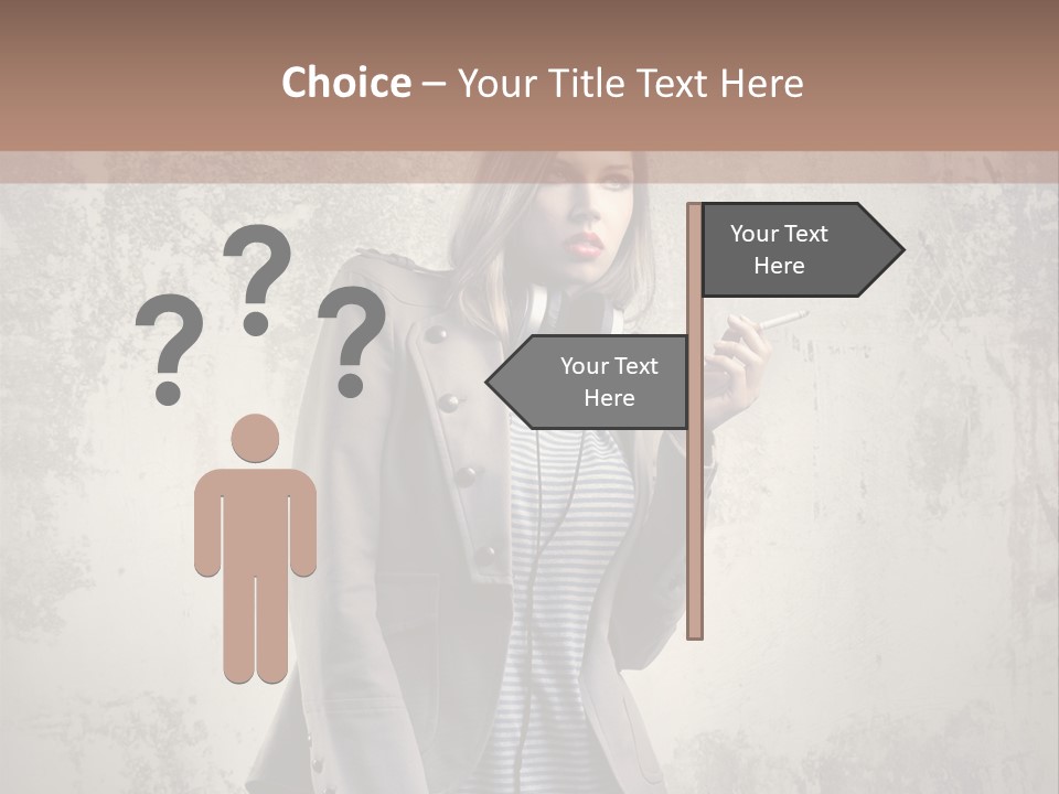 Grunge Music Headphones PowerPoint Template