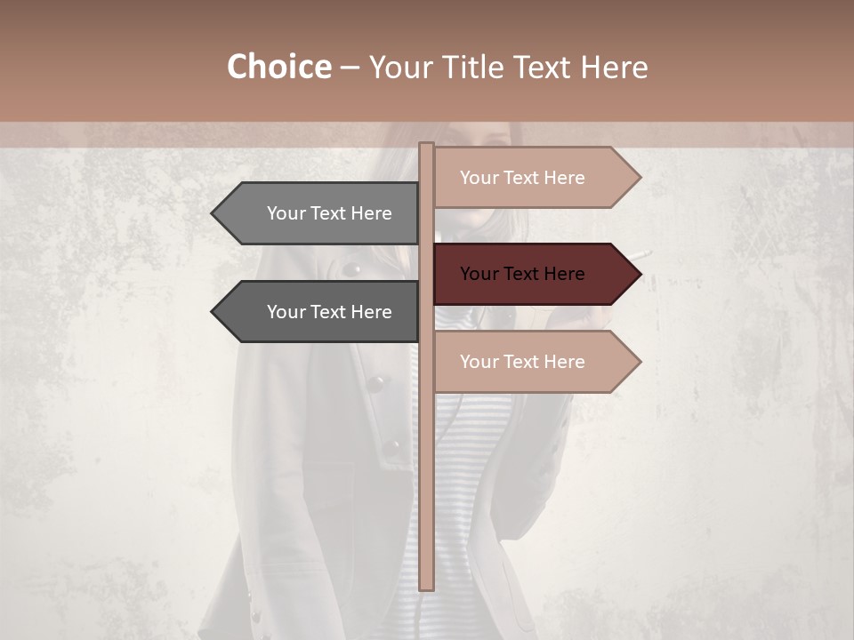 Grunge Music Headphones PowerPoint Template