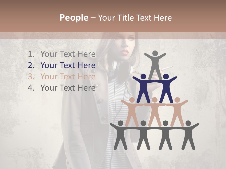 Grunge Music Headphones PowerPoint Template