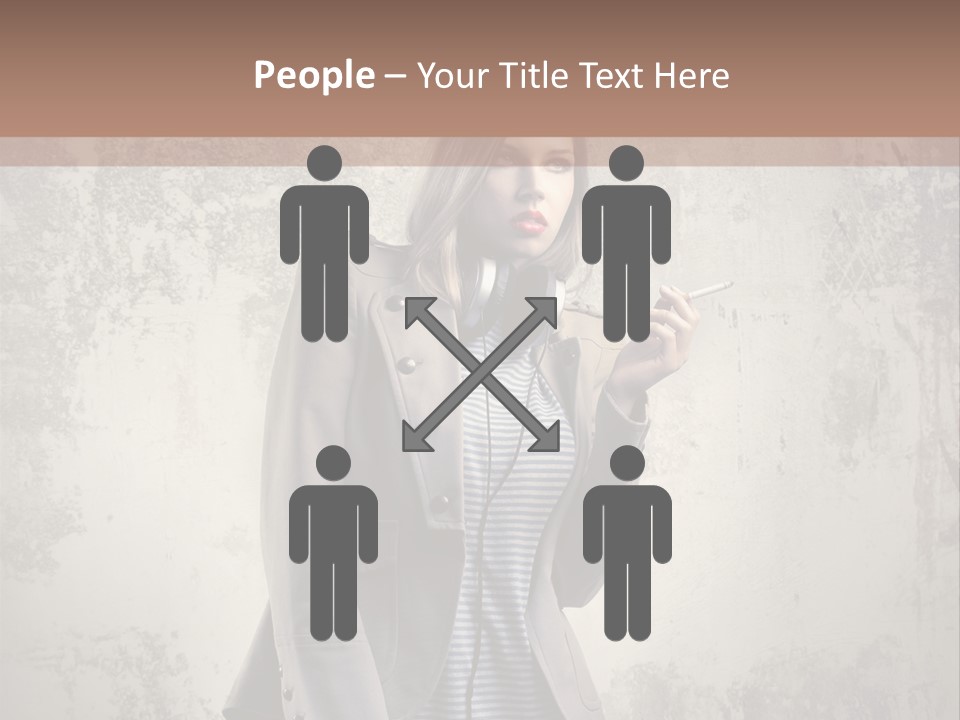 Grunge Music Headphones PowerPoint Template